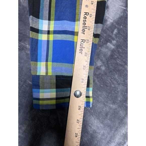 Pacific Blue Men's Large Plaid Button-Up Shirt Cotton/Polyester Blend - Picture 8 of 9